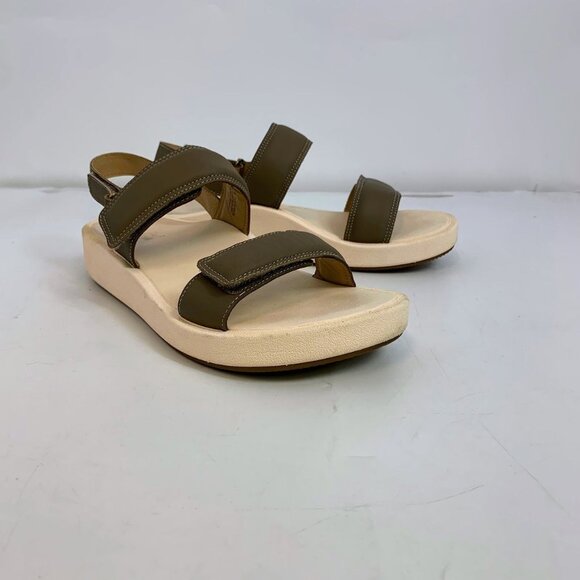 Abeo Women's Peyton Leather Adjustable Strap White Gum Bottom Sandals‎ Size 9 - Picture 2 of 14